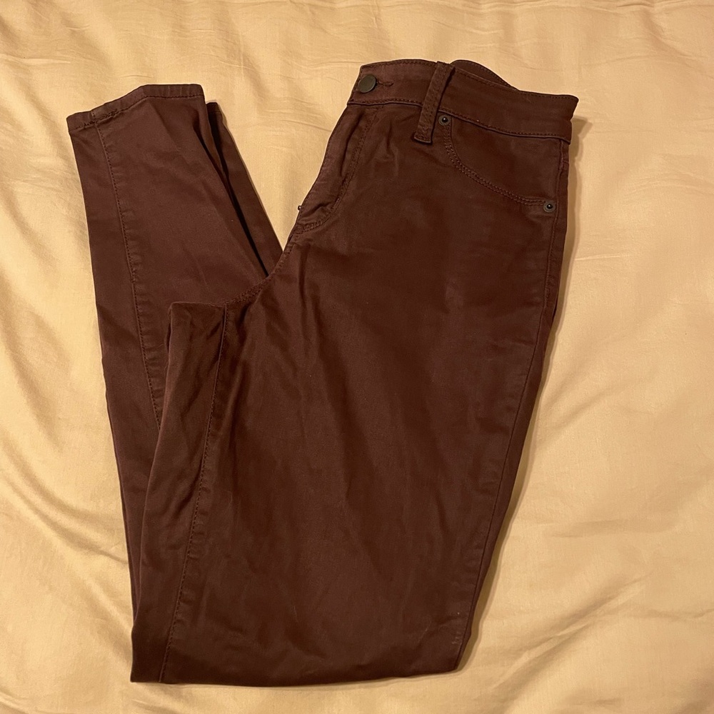 Maroon, merlot colored high rise  jeggings
